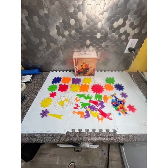 Discovery toys Gears Go Round vintage 101 pc building toy QUERCETTI Italy 4-8 yr - Picture 12 of 13